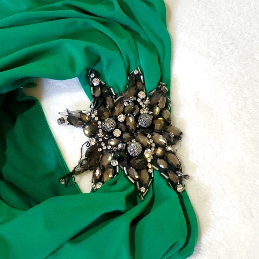 Jadore Green Long Dress Size 6 - Picture 4 of 7